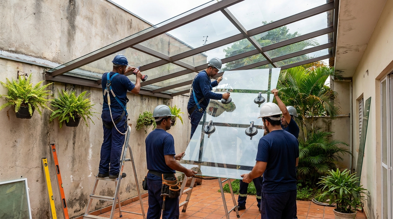 Cobertura de vidro finalizada em Maceió-AL